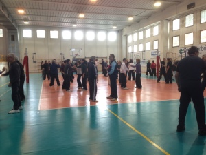 Students practicing